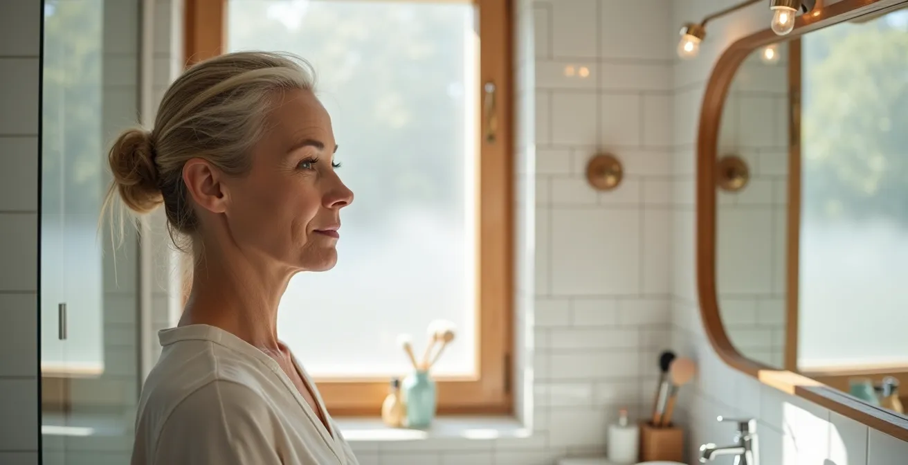 Seitliches Portrait zeigt den Lifting-Effekt durch korrekt geformte Augenbrauen