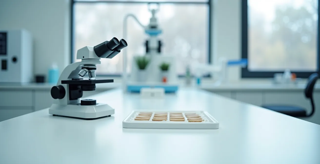 Mikroskopaufnahme zeigt Haarschäden durch übermässige Hitze