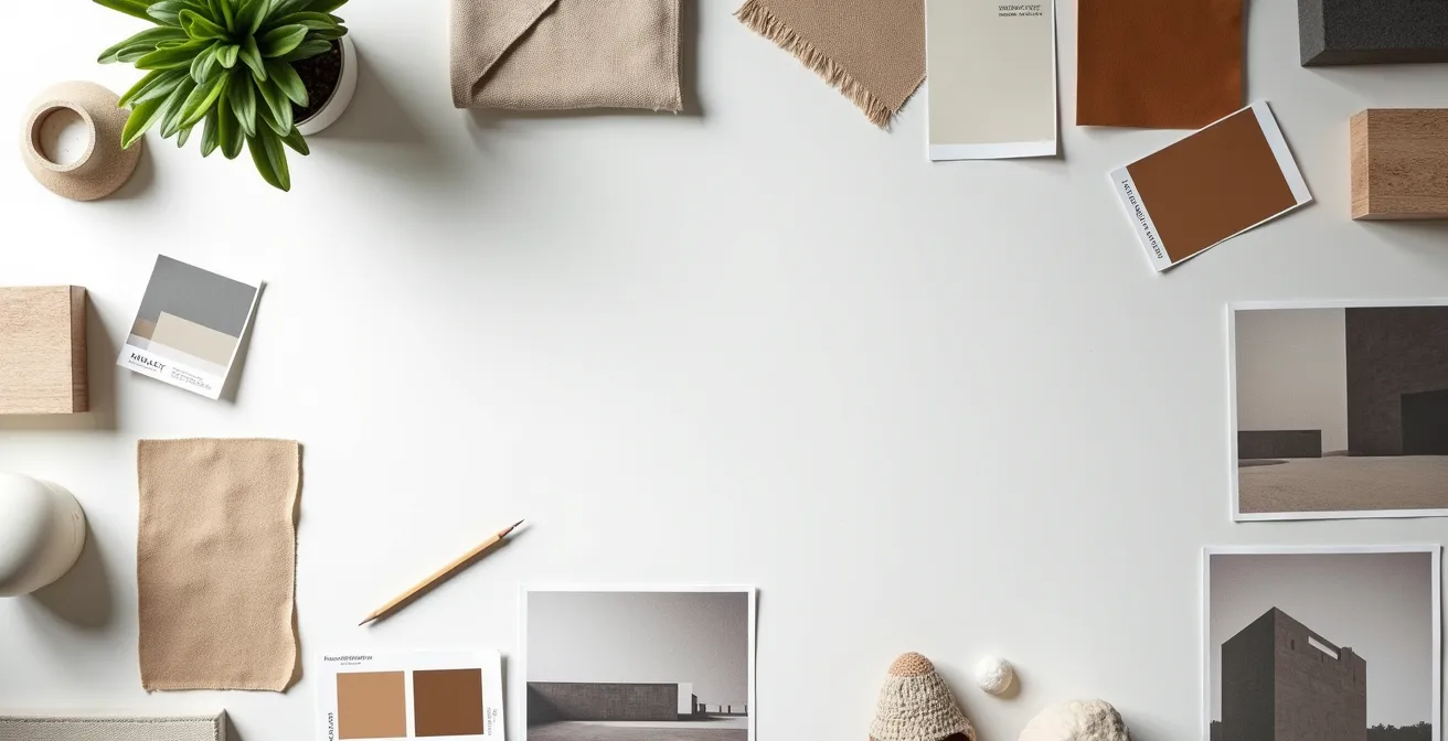Professionelles Moodboard Layout mit deutschen Designelementen
