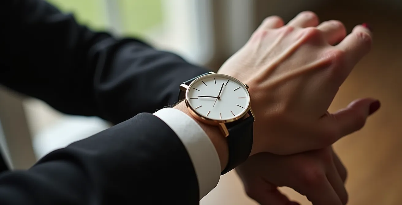 Minimalistische Darstellung verschiedener Uhrengrössen am Handgelenk