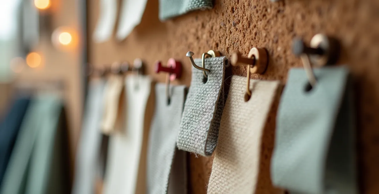 Detailaufnahme eines organisierten Sample-Management-Systems im Fotostudio